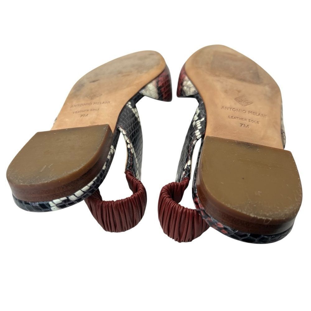Sz 7m Antonio Melani Sling Back Snakeskin Print all Leather Shoes - Picture 11 of 14